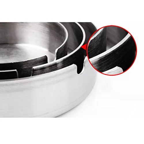Dropshipped via Social Commerce Network MILAAN Round Shape Ashtray Stainless Steel Car Cigarette Cigar Smoking Ash Tray L Bracelets