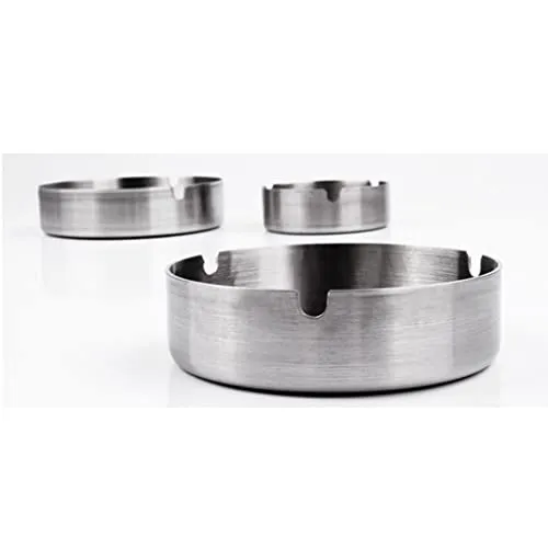 Dropshipped via Social Commerce Network MILAAN Round Shape Ashtray Stainless Steel Car Cigarette Cigar Smoking Ash Tray L Bracelets