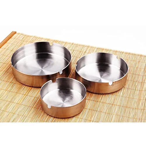 Dropshipped via Social Commerce Network MILAAN Round Shape Ashtray Stainless Steel Car Cigarette Cigar Smoking Ash Tray L Bracelets