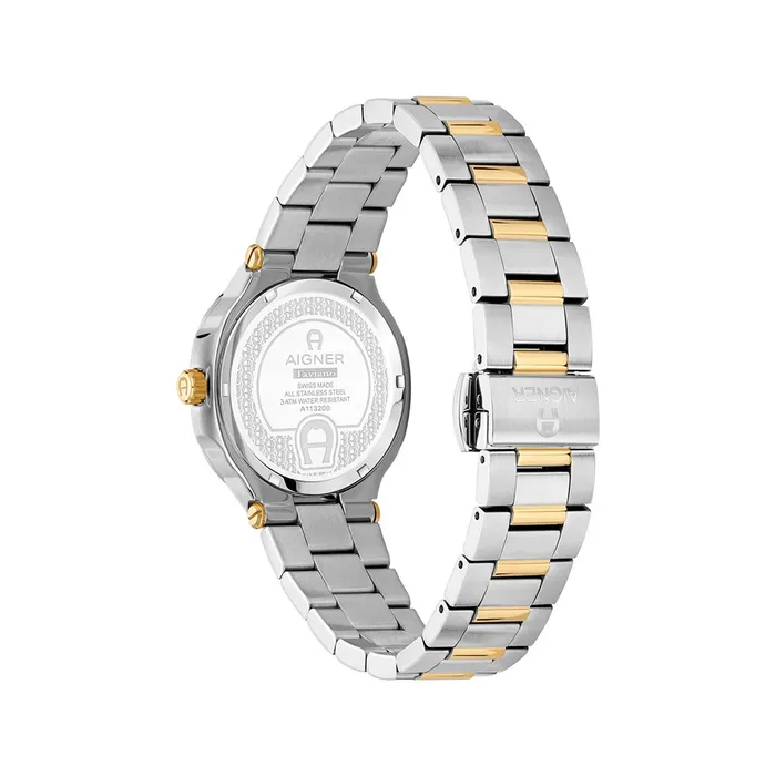 Earrings AIGNER Mens Taviano Green Dial SilverGold Metal Watch Aigner