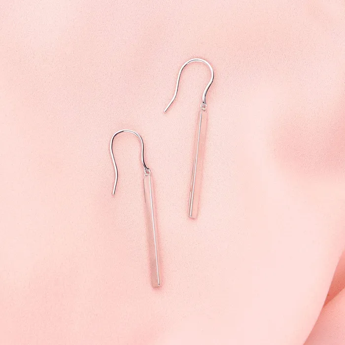 Earrings BERRICLE Bar Fish Hook Earrings in Sterling Silver