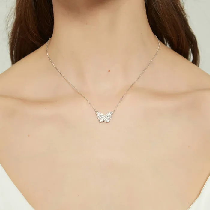 Earrings BERRICLE Butterfly CZ Necklace and Earrings in Sterling Silver