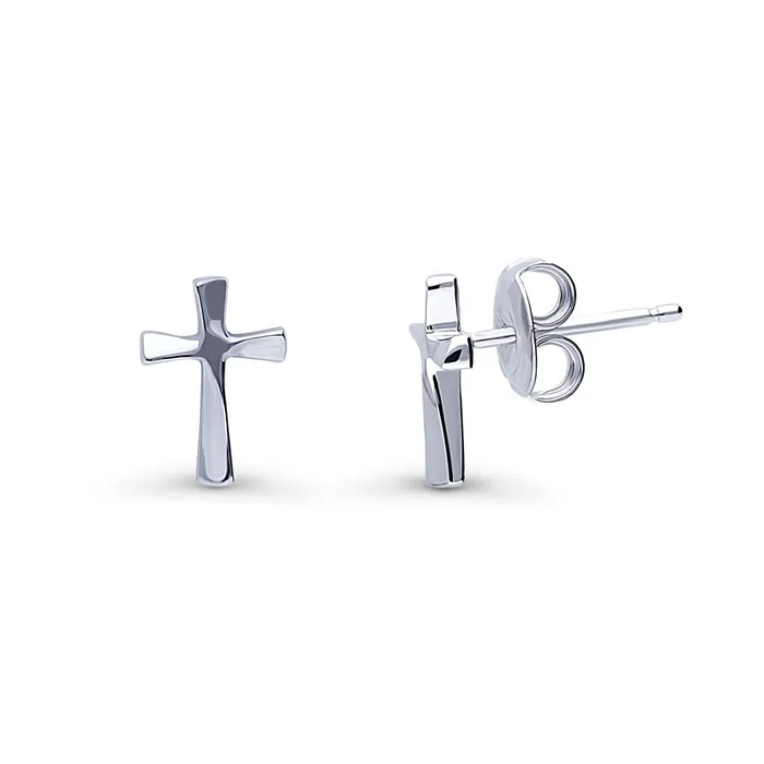 Earrings BERRICLE Cross Stud Earrings in Sterling Silver