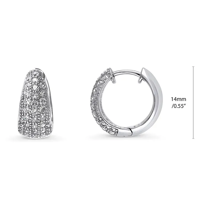 Earrings BERRICLE Dome CZ Small Huggie Earrings in Sterling Silver 055
