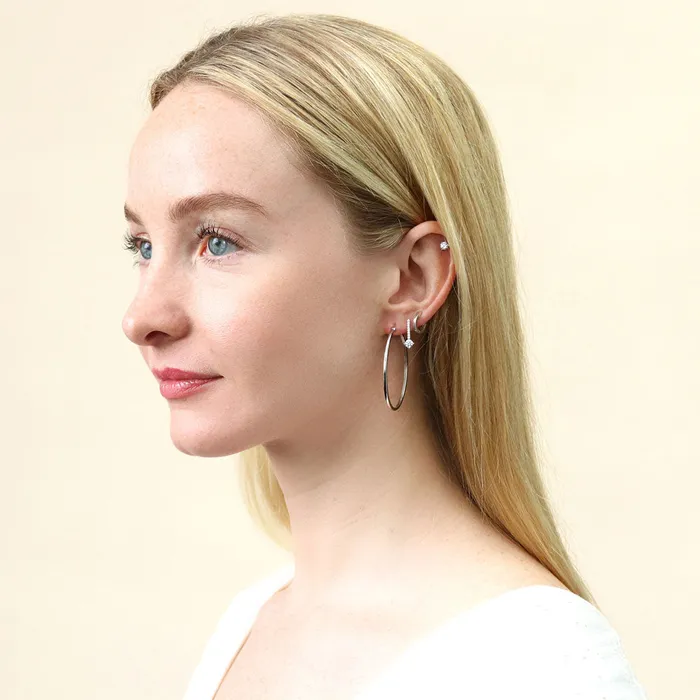 Earrings BERRICLE Mini Huggie Earrings in Sterling Silver 045