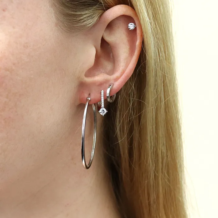 Earrings BERRICLE Mini Huggie Earrings in Sterling Silver 045