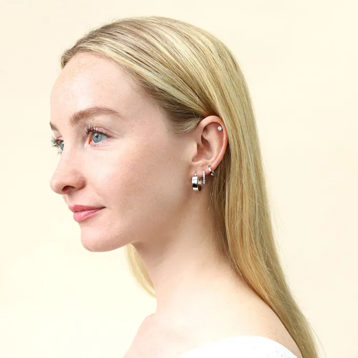 Earrings BERRICLE Mini Huggie Earrings in Sterling Silver 045