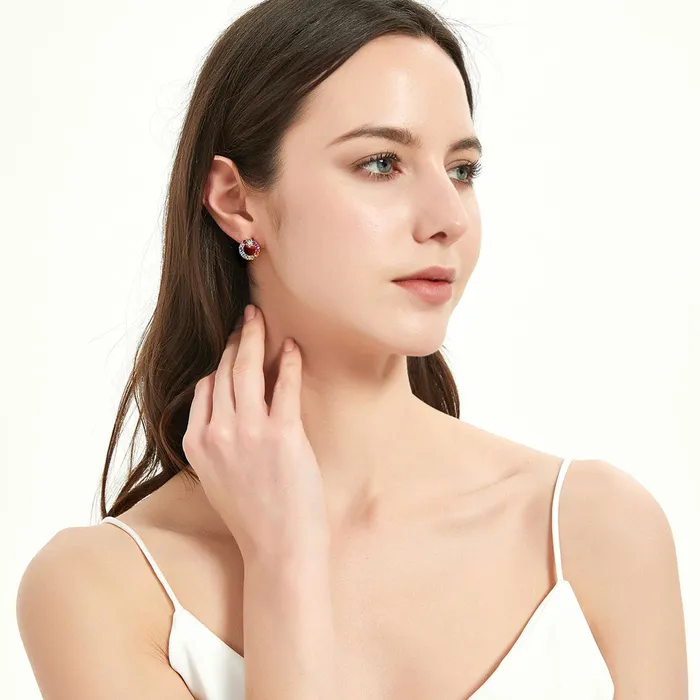 Earrings BERRICLE Star Wreath CZ Stud Earrings in Gold Flashed Sterling Silver