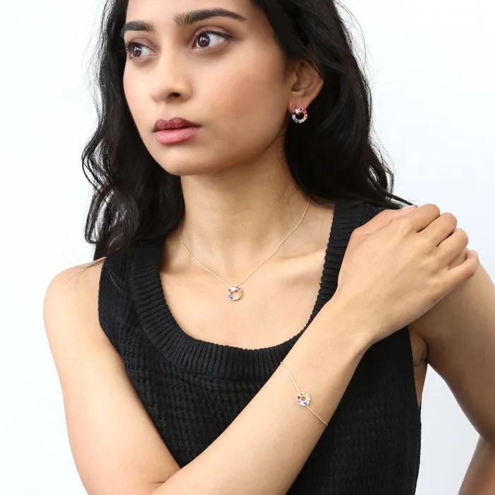 Earrings BERRICLE Star Wreath CZ Stud Earrings in Gold Flashed Sterling Silver