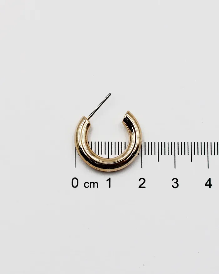 Earrings check050322 40mm Shiny Metal Hoop Earrings