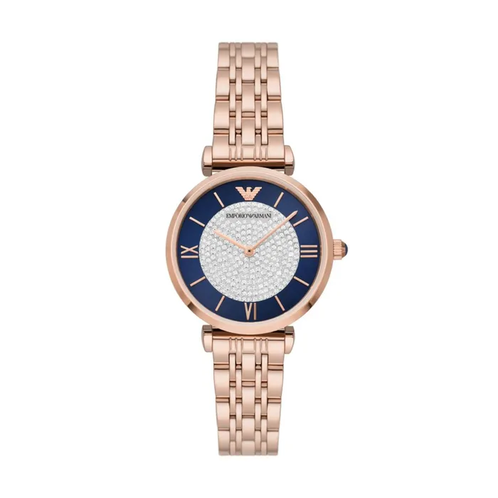 Earrings Emporio Armani Emporio Armani Womens TwoHand Rose GoldTone Stainless Steel Watch