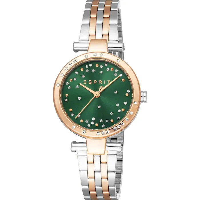 Earrings Esprit Esprit Laila ll Womens Green Dial Silver Rose Gold Watch
