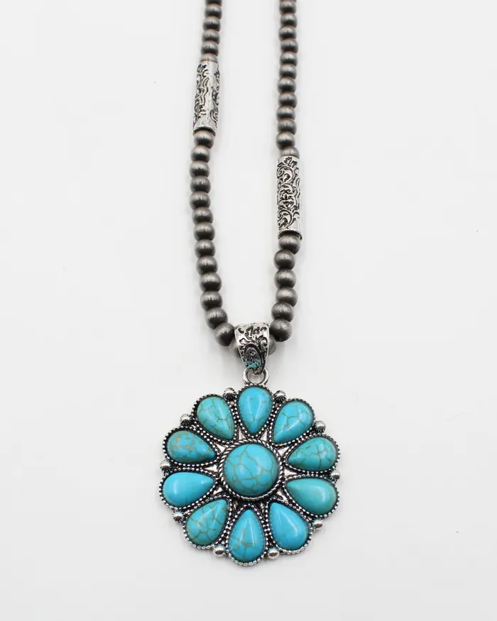Earrings FEB2025 Rustic Flower Necklace and Earrings Set