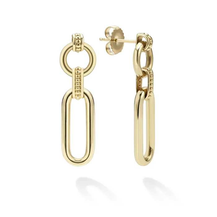 Earrings LAGOS Signature Caviar 18K Gold Link Drop Earrings