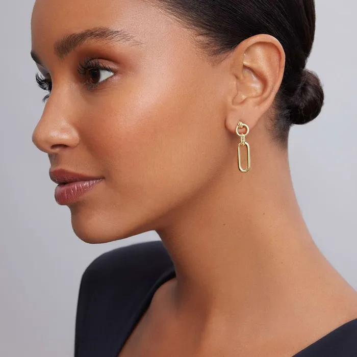 Earrings LAGOS Signature Caviar 18K Gold Link Drop Earrings