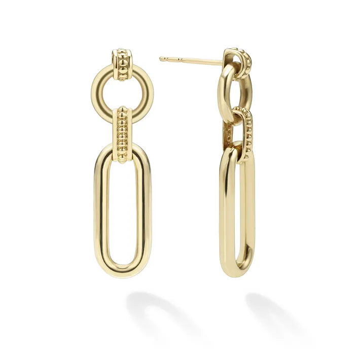 Earrings LAGOS Signature Caviar 18K Gold Link Drop Earrings