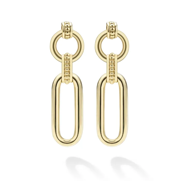 Earrings LAGOS Signature Caviar 18K Gold Link Drop Earrings