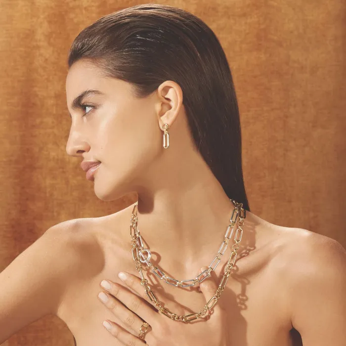Earrings LAGOS Signature Caviar 18K Gold Link Drop Earrings
