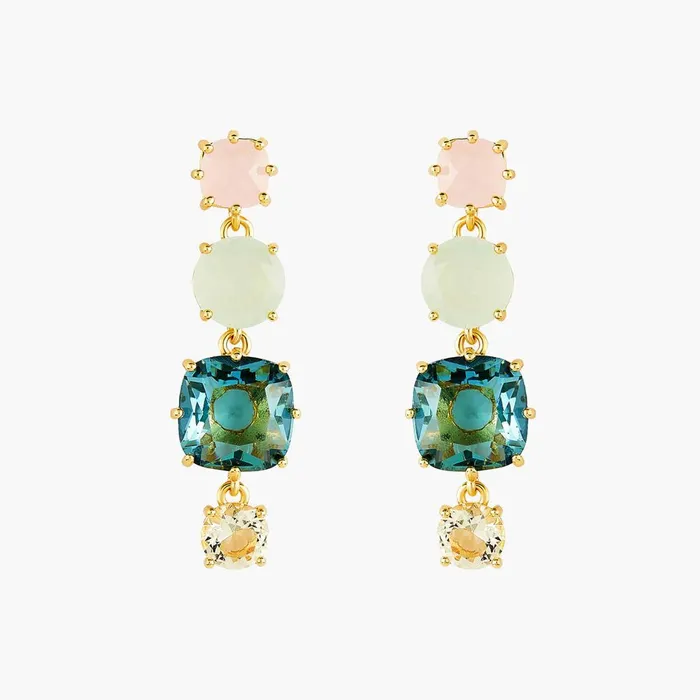 Earrings Les Nereides La Diamantine Acqua Azzura 4 Stones Post Earrings Les Nereides