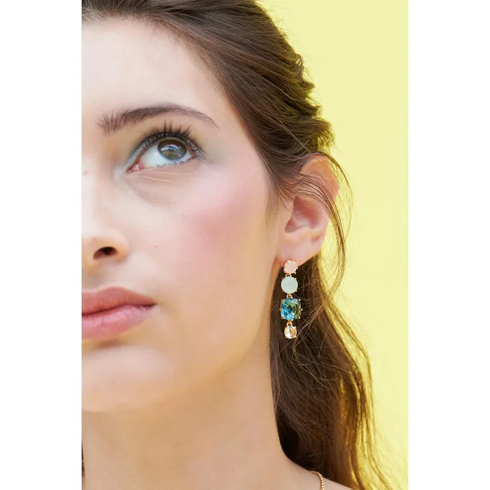 Earrings Les Nereides La Diamantine Acqua Azzura 4 Stones Post Earrings Les Nereides
