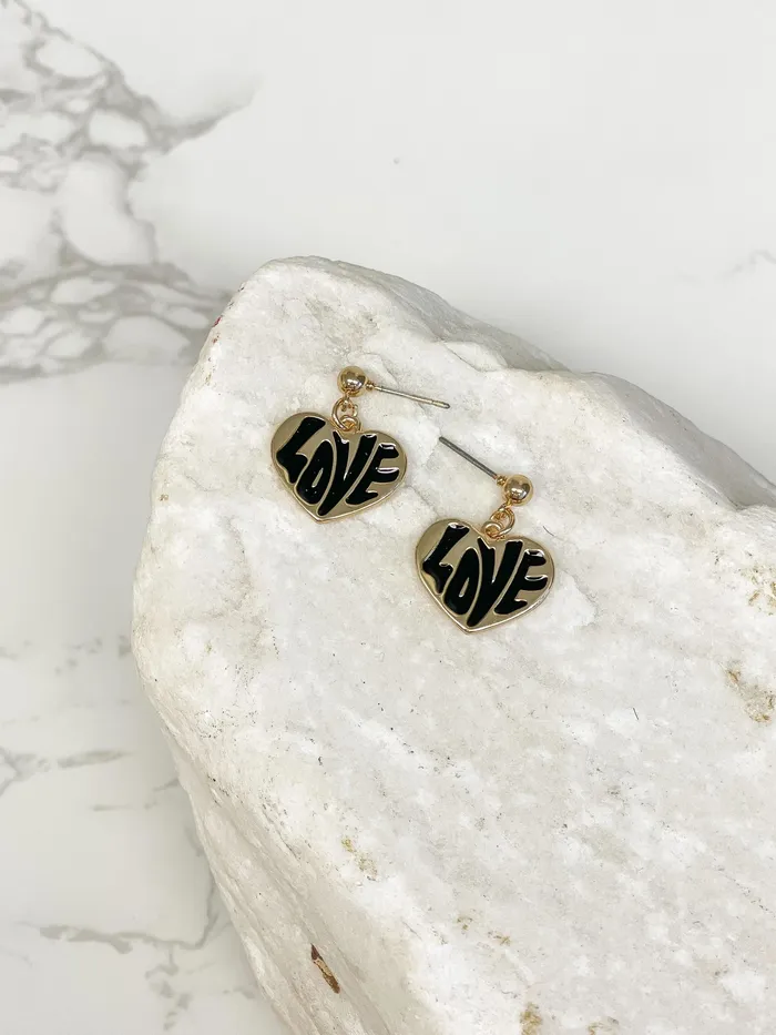 Earrings Love Enamel Heart Dangle Earrings Prep Obsessed ESUNG