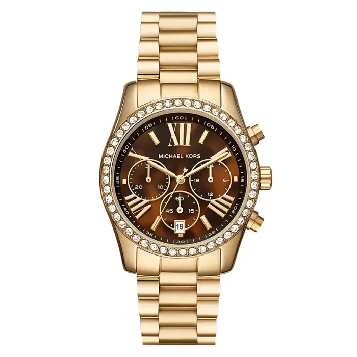 Earrings Michael Kors Michael Kors Lexington Lux Chronograph Ladies GoldTone Stainless Steel Watch