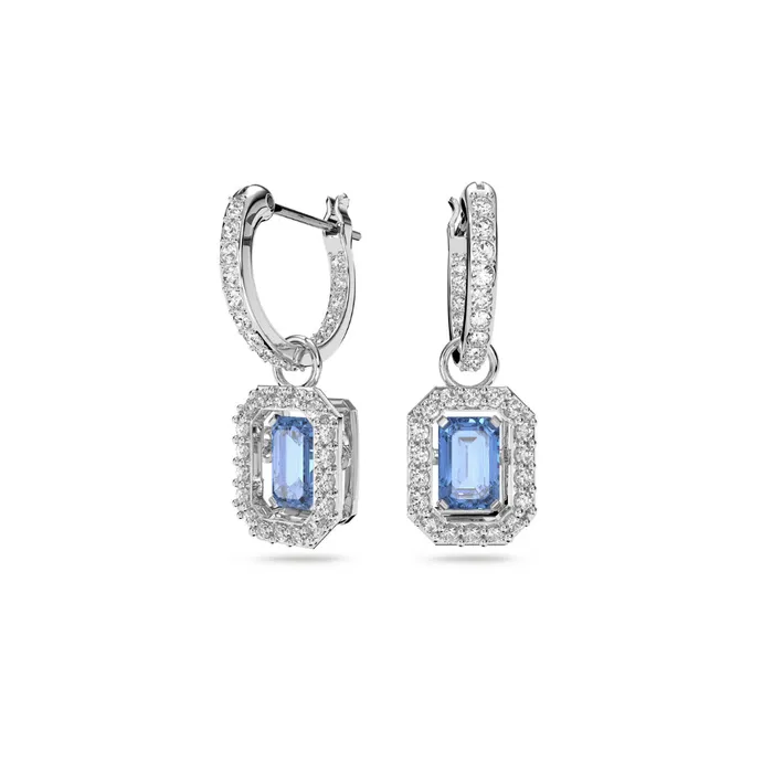 Earrings Swarovski Swarovski Millenia Earrings Octagon cut Swarovski Zirconia Blue Rhodium plated