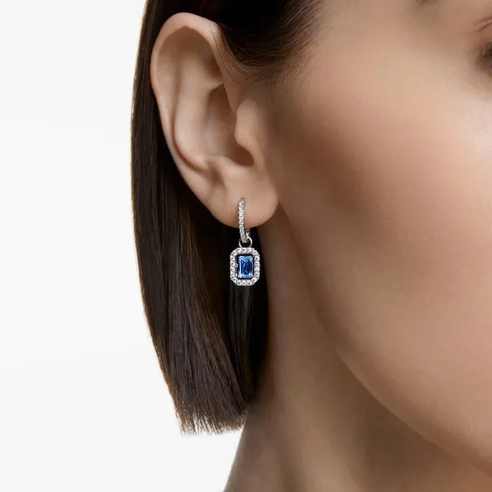 Earrings Swarovski Swarovski Millenia Earrings Octagon cut Swarovski Zirconia Blue Rhodium plated