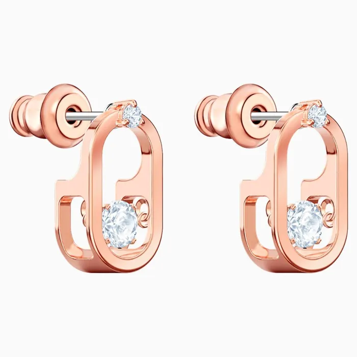 Earrings Swarovski Swarovski Sparkling Dance Pierced Earrings White RoseGold Tone