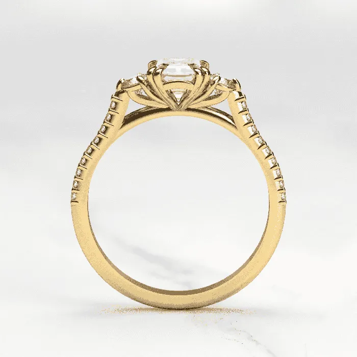 Emerald cut moissanite engagement ring Capucinne Rings