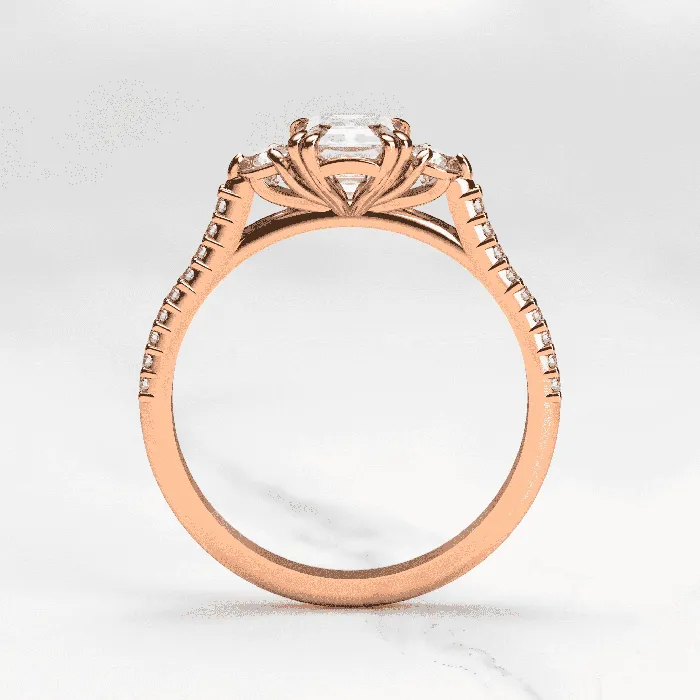 Emerald cut moissanite engagement ring Capucinne Rings