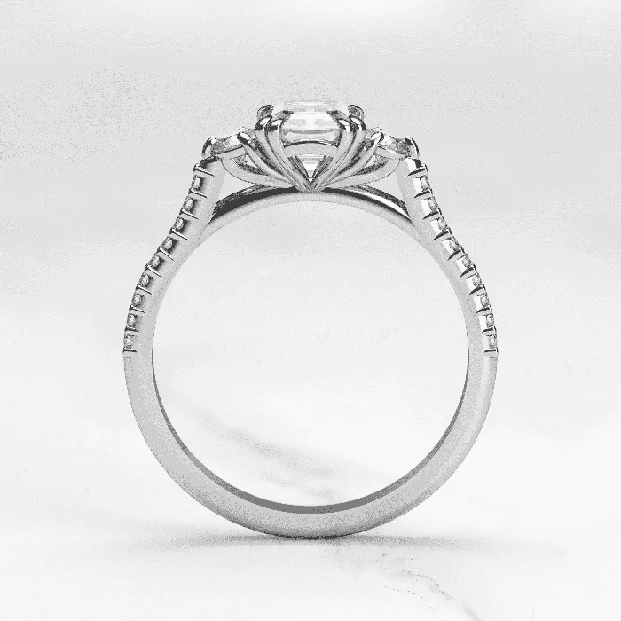 Emerald cut moissanite engagement ring Capucinne Rings