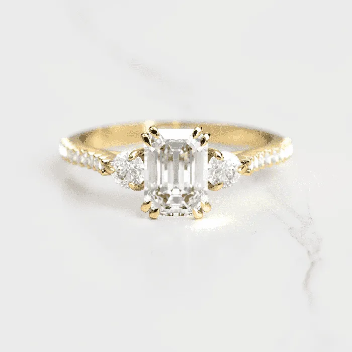 Emerald cut moissanite engagement ring Capucinne Rings