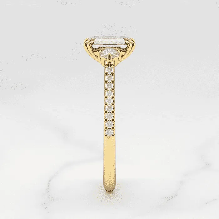 Emerald cut moissanite engagement ring Capucinne Rings