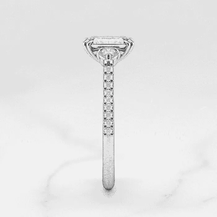 Emerald cut moissanite engagement ring Capucinne Rings