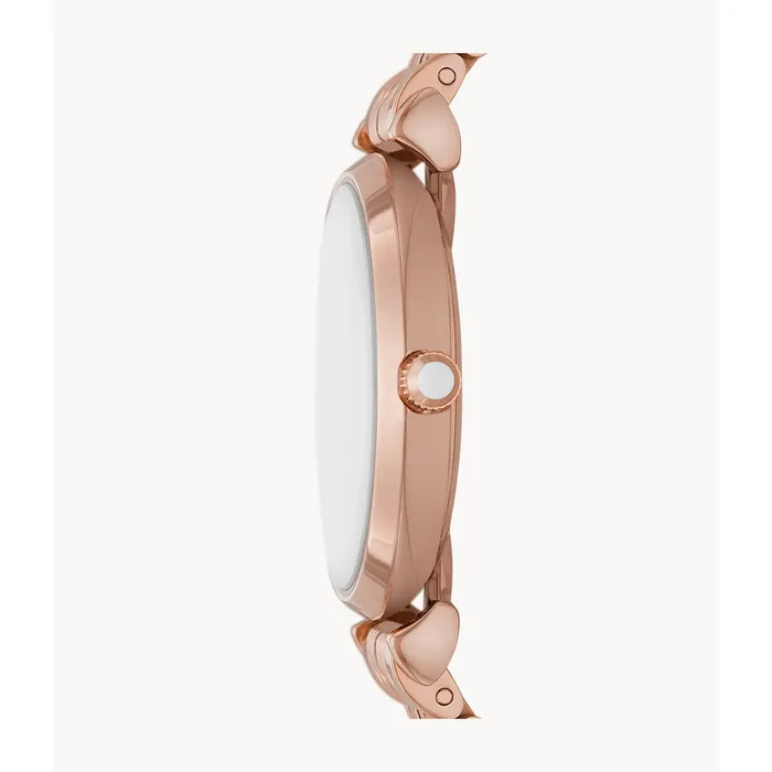 Emporio Armani Womens TwoHand Rose GoldTone Stainless Steel Watch Emporio Armani Earrings