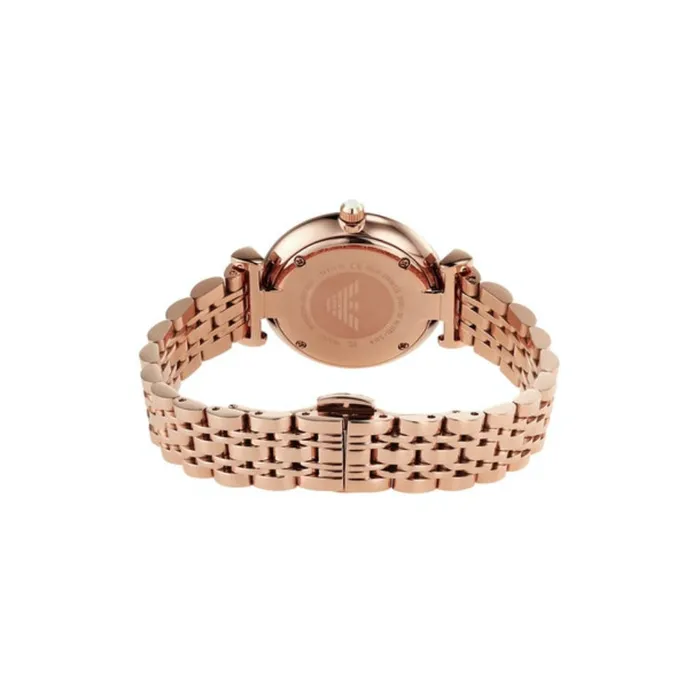 Emporio Armani Womens TwoHand Rose GoldTone Stainless Steel Watch Emporio Armani Earrings
