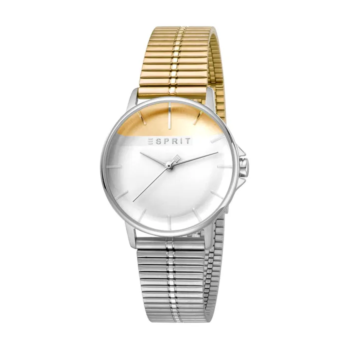 Esprit Esprit Ladies Stainless Steel Watch 2Tone Dial Bicolor Mesh Bracelet Bracelets