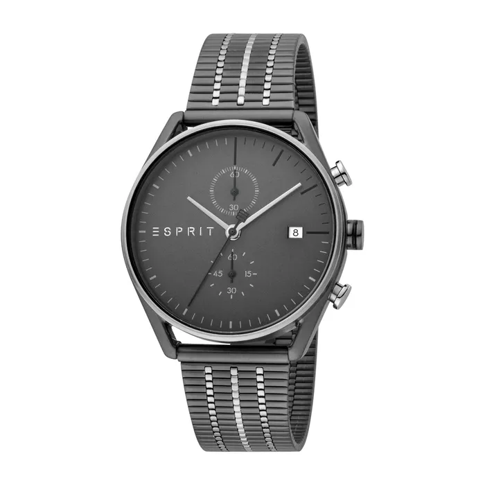 Esprit Mens Black PVD Stainless Steel Watch With Black Dial 2Tone Metal Bracelet Esprit Bracelets