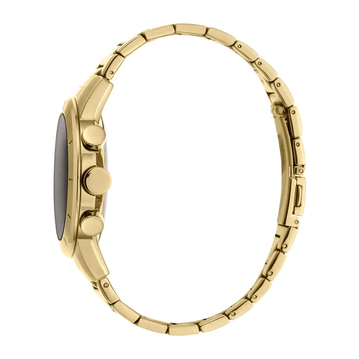 Esprit Mens IP Gold Chronograph Watch Black Dial Metal Bracelet Esprit Bracelets