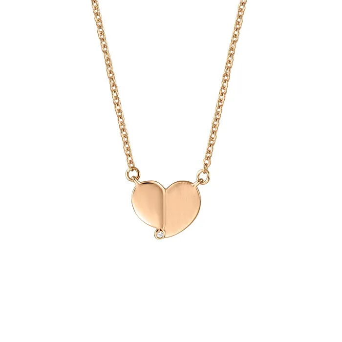 Esprit Necklaces Esprit Necklace Rosegold Chain With Heart Shape Matt Glowsy Finish Pendant