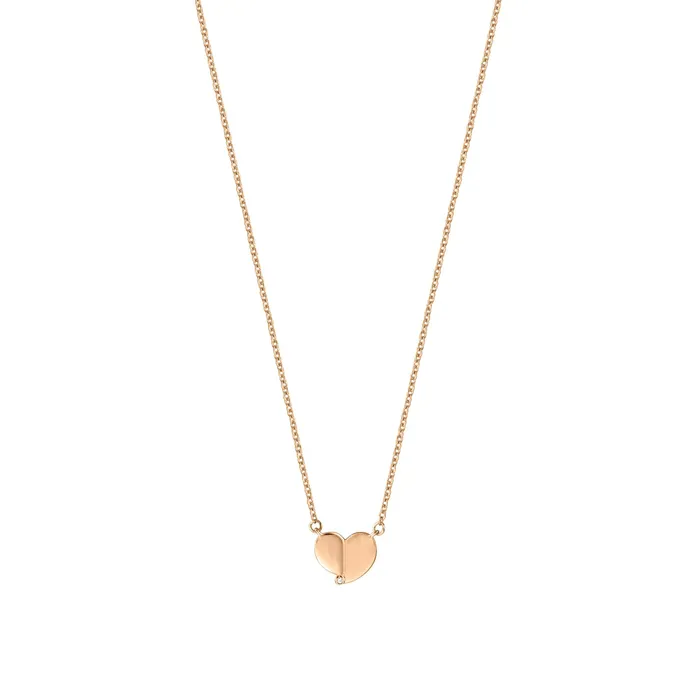 Esprit Necklaces Esprit Necklace Rosegold Chain With Heart Shape Matt Glowsy Finish Pendant