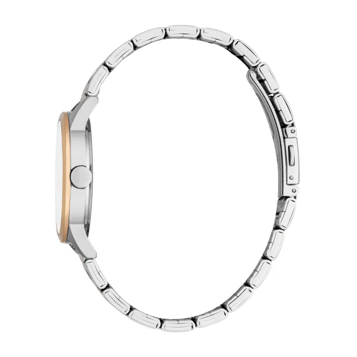ESPRIT Womens Two Tone Silver and Rose Gold Watch with MOP Dial and Metal Bracelet Esprit Bracelets
