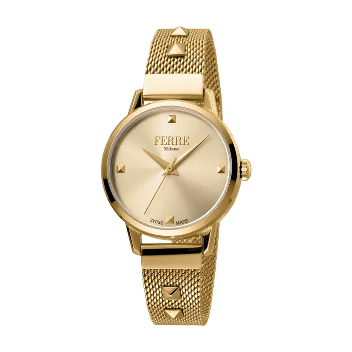 Ferre Milano Ferre Milano Ladies Watch Stainless Steel Case With Yellow Gold Plated Bracelets