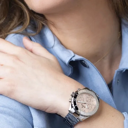 Festina Boyfriend Collection Ladies Pink Dial Stainless Steel Watch Festina Bracelets