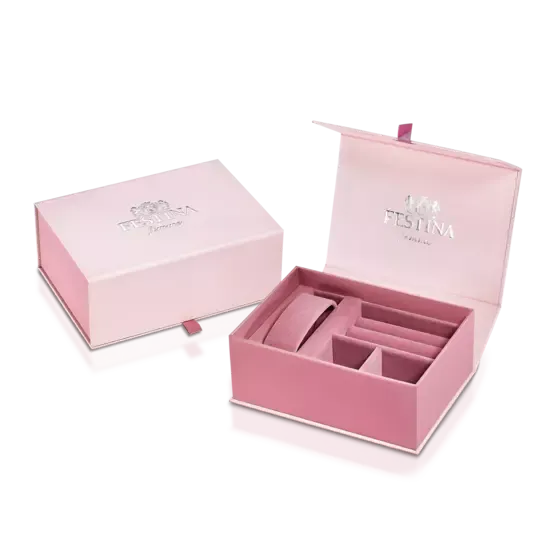 Festina Boyfriend Collection Ladies Pink Dial Stainless Steel Watch Festina Bracelets