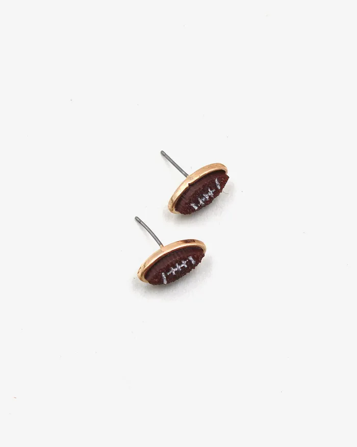 Football Druzy Stud Earrings 090122 Earrings