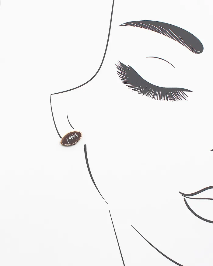 Football Druzy Stud Earrings 090122 Earrings