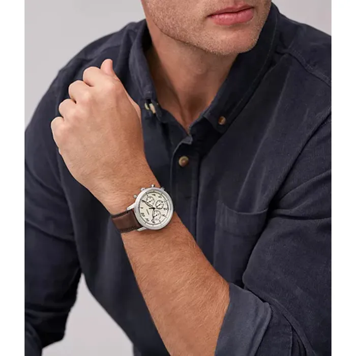 Fossil Watches Fossil Mens Neutra Chronograph Brown Leather Watch
