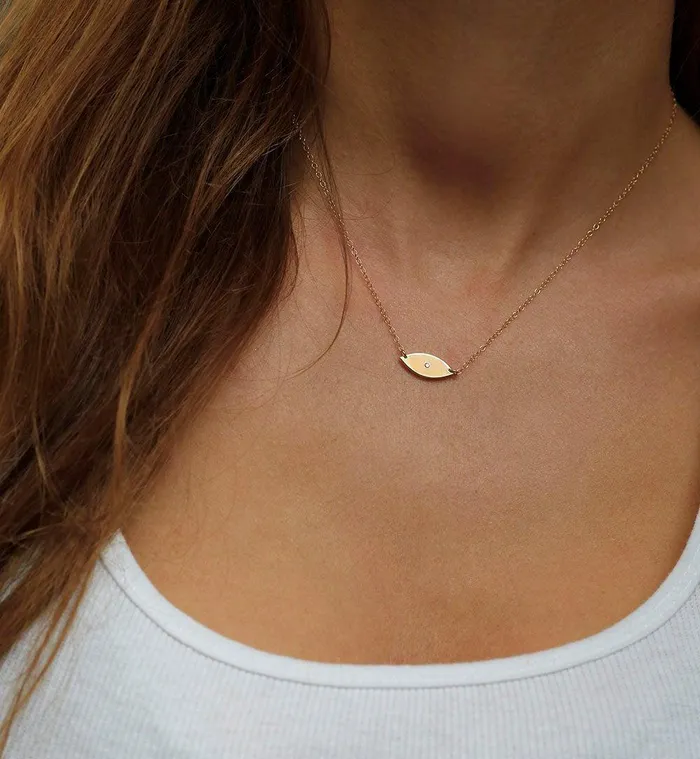 Gold Evil Eye Necklace Gold Necklace Capucinne Necklaces